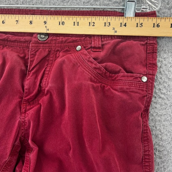 Kuhl Vintage Patina Dye Cargo Red Roll Up Pants Womens Size 8 (Fits 32x30) 16F - Picture 3 of 15